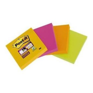 post it pack 4 blocs 45 hojas notas adhesivas 47,6x47,6mm super sticky colores surtidos 6910sss ypog