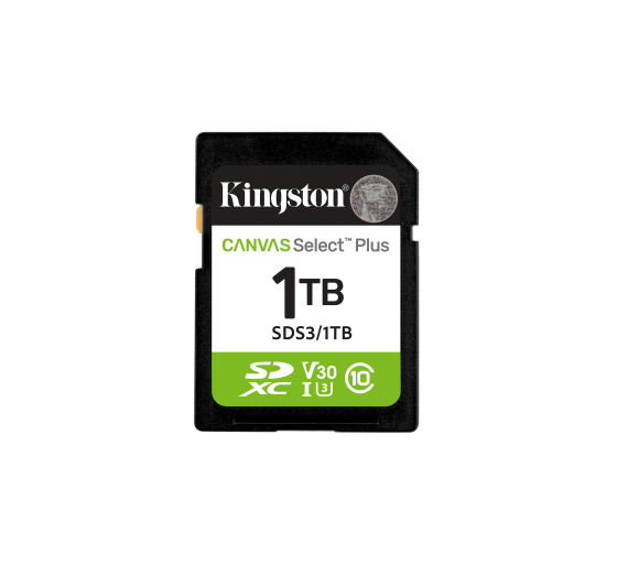kingston kingston technology 1 tb sdxc canvas select plus gen3 150 mb/s c10 uhs i u3 v30