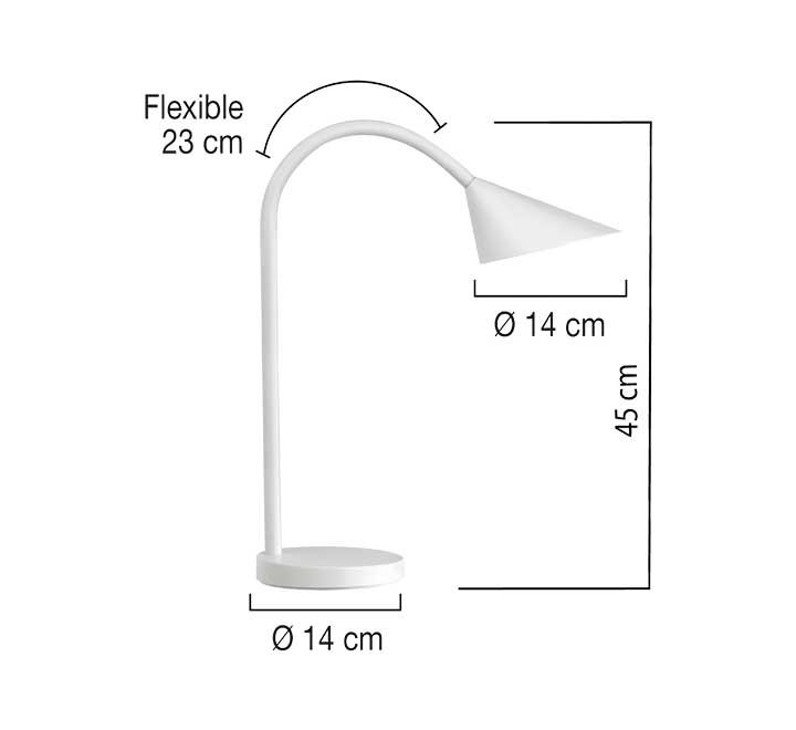 lampara escritorio unilux led sol blanco