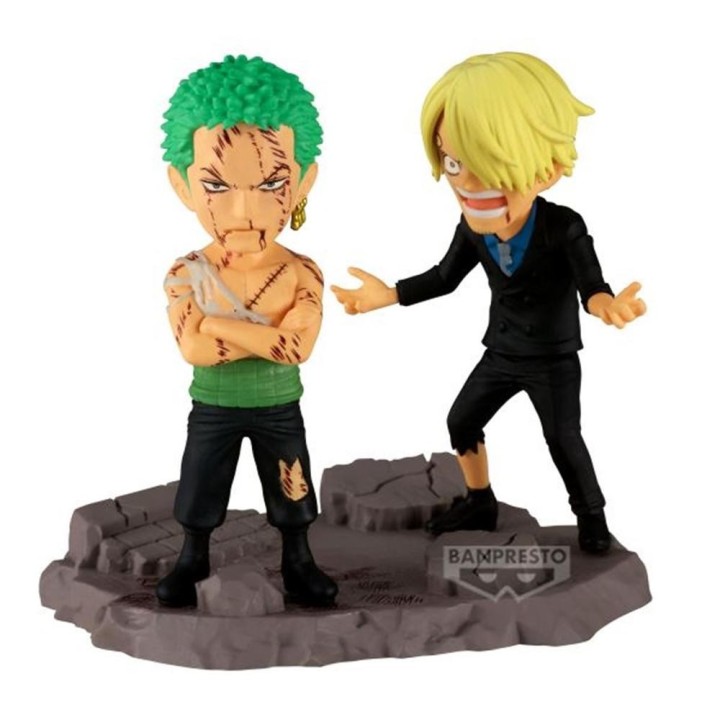 banpresto figura banpresto one piece world collectable figure log stories roronoa zoro & sanji    pu