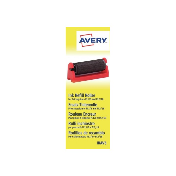 avery pack 5 rodillos de tinta para etiquetadoras pl 1/8, pl 2/18 avery irav5