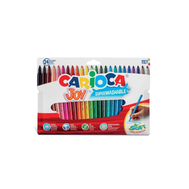 carioca estuche 24 rotuladores joy bolsa carton carioca 40532