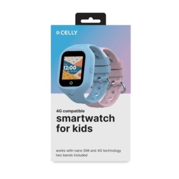 celly smartwatch kids 4g 2 correas azul y rosa
