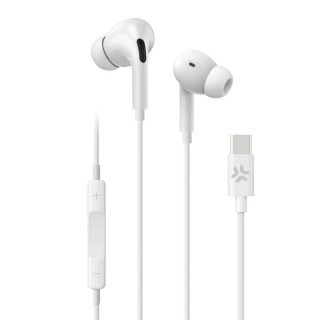celly auriculares cable usb c blanco
