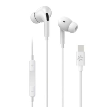 celly auriculares cable usb c blanco