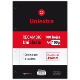 papyrus recambio uniextra a4 uniclasic 100 hojas 100g 4x4 c/m papyrus 53390900