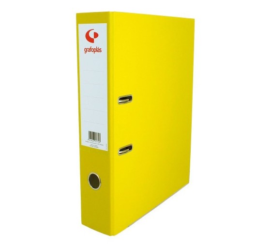 grafoplas archivador palanca 65 color amarillo a4 lomo ancho 290x320x75 grafoplas 17269560  pack  12