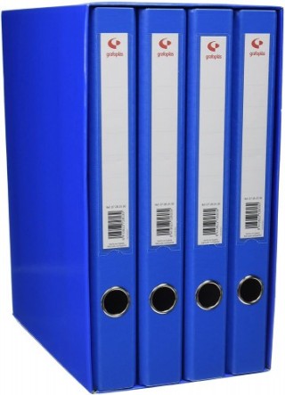 grafoplas modulo 4 carpetas 2 anillas 25 mm azul folio 290x350x180 grafoplas 7282430