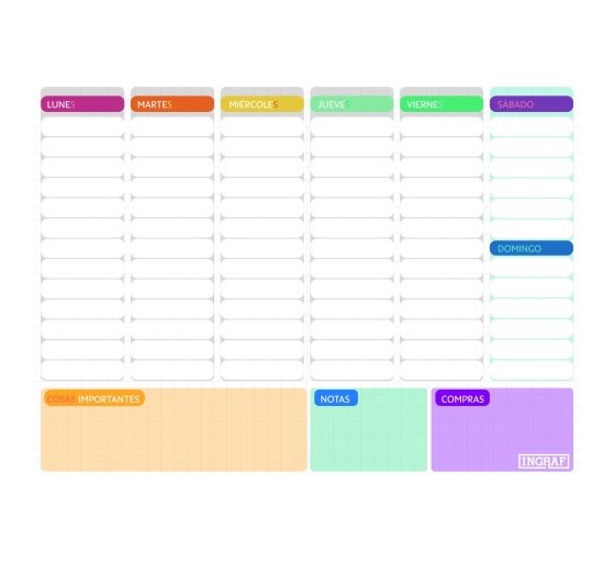 ingraf planificador semanal encolado a4 ingraf 350988