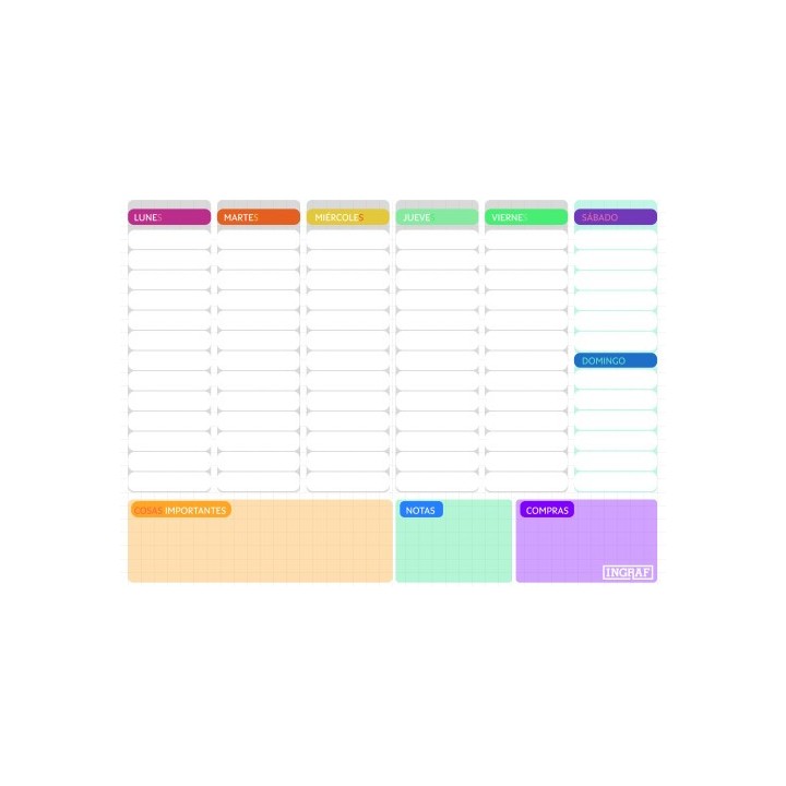 ingraf planificador semanal encolado a4 ingraf 350988