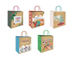 bismark bolsa kraft navidad mensajes bismark 331662  pack  25 unidades