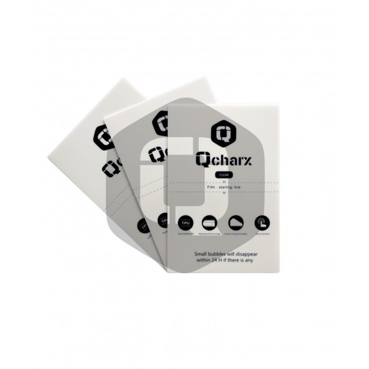 qcharx international laminas de proteccion frontales qcharx hidrogel hd qx1 lite 50 unidades