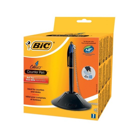 bic boligrafo 4 tintas counter con peana trazo 0,4 mm. 4 tintas en azul bic 918515