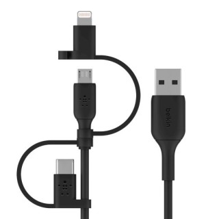 belkin belkin boost charge cable usb 1 m usb a usb c/micro usb b/lightning negro