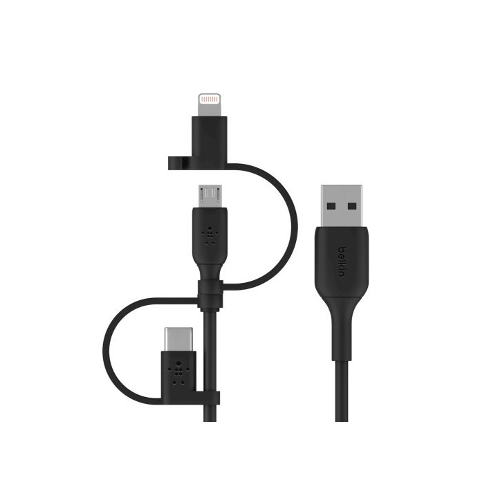 belkin belkin boost charge cable usb 1 m usb a usb c/micro usb b/lightning negro