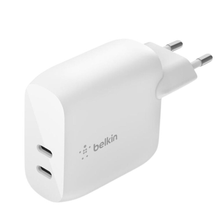 belkin cargador belkin wcb006vfwh 40w 2x usb tipo c blanco
