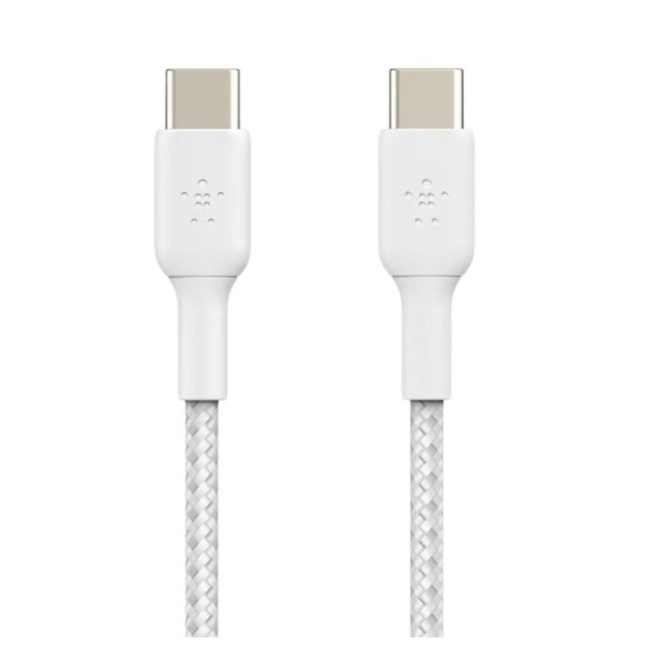 belkin cable usb tipo c belkin 2m    macho   macho    blanco    trenzado
