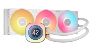 corsair corsair icue link titan 360 rx lcd procesador refrigerador de aire 12 cm blanco 1 pieza s