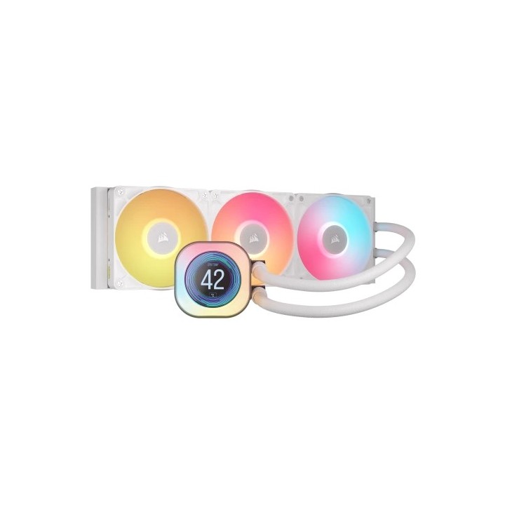corsair corsair icue link titan 360 rx lcd procesador refrigerador de aire 12 cm blanco 1 pieza s