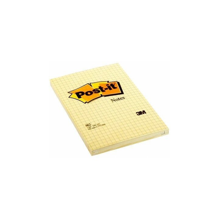 post it bloc 100 hojas notas grandes adhesivas 101x152mm canary yellow cuadricula 662n post it 71001