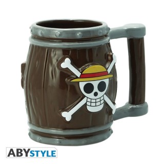 abystyle taza 3d abysse one piece barril jolly roger logo