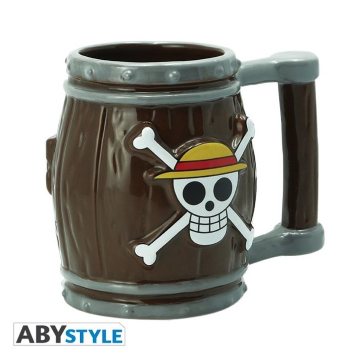 abystyle taza 3d abysse one piece barril jolly roger logo