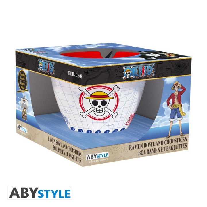 abystyle bowl de ramen con palillos abystyle one piece monkey d. luffy