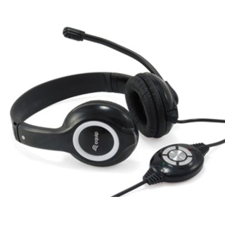 equip auricular equip usb + microfono flexible control de volumen negro