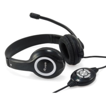 equip auricular equip usb + microfono flexible control de volumen negro