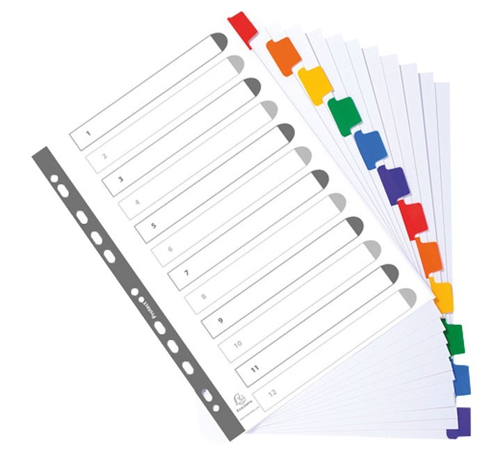 sep. cart. exacompta a4 12 pos. 160gr 2312e