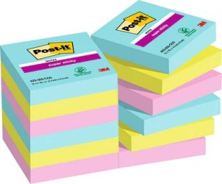 post it pack 12 blocs 90 hojas notas adhesivas 47,6x47,6mm super sticky coleccion cosmic caja carton