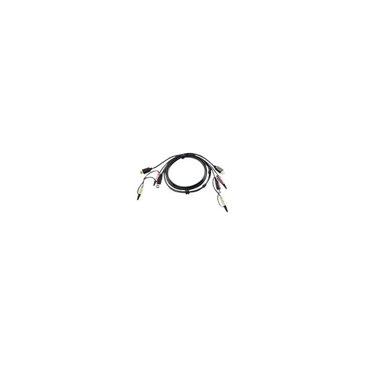 aten aten 2l 7d02uh cable para video, teclado y raton  kvm  1,8 m negro