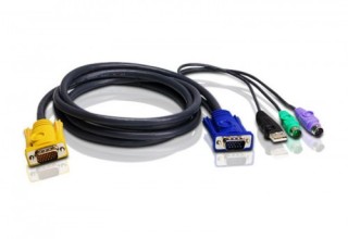 aten aten 2l5302up cable para video, teclado y raton  kvm  negro 1,8 m