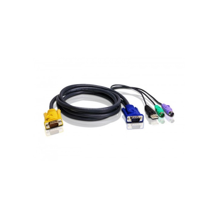 aten aten 2l5302up cable para video, teclado y raton  kvm  negro 1,8 m