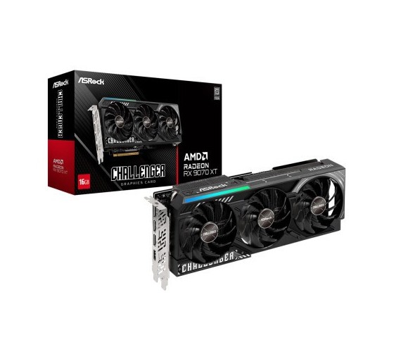 asrock vga asrock rx 9070 xt challenger,amd,rx9070xt,16gb,gddr6,256bit,1hdmi+3dp  rx9070xt cl 16g