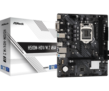 asrock placa asrock h510m hdv/m.2 se,intel,1200,h470,2ddr4,64gb,vga+dvi+hdmi,gblan,4sata3,6usb3.2+m.
