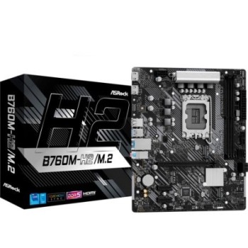 asrock placa asrock b760m h2/m.2,intel,1700,b760,2ddr5,96gb,hdmi+dp,4sata+2m.2,5usb 3.2+1usb c,gblan