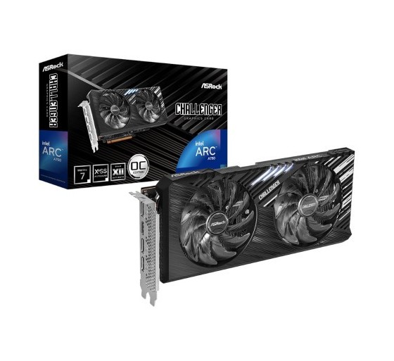 asrock vga asrock a750 challenger se 8gb oc,intel,a750,8gb,gddr6,256bit,3dp+1hdmi,2 ventiladores  a7