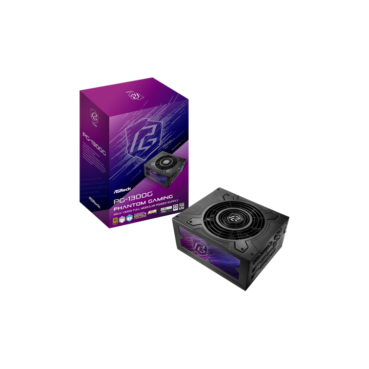 asrock asrock phantom gaming pg 1300g unidad de fuente de alimentacion 1300 w 20+4 pin atx atx negro