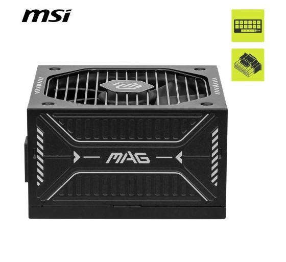 msi fuente alimentacion msi mag a750gls pcie5,psu,750w,80 plus gold,modular,120mm,active pfc,pci e 5
