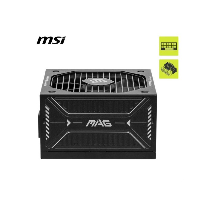 msi fuente alimentacion msi mag a750gls pcie5,psu,750w,80 plus gold,modular,120mm,active pfc,pci e 5