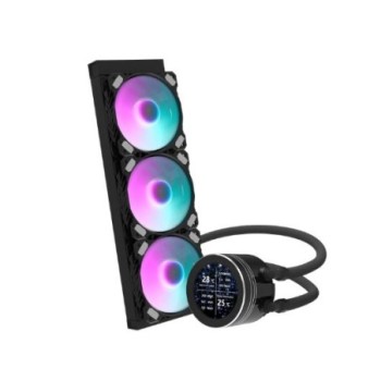 disipador ref liquida darkflash dn360s negra 3x120mm fans argb pwm   pantalla ips 2,1