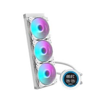 disipador ref liquida darkflash dn360d blanca 3x120mm fans argb pwm   pantalla lcd 2,1