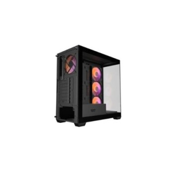 torre darkflash ds900 negra atx 2 paneles de cristal   4 fans argb