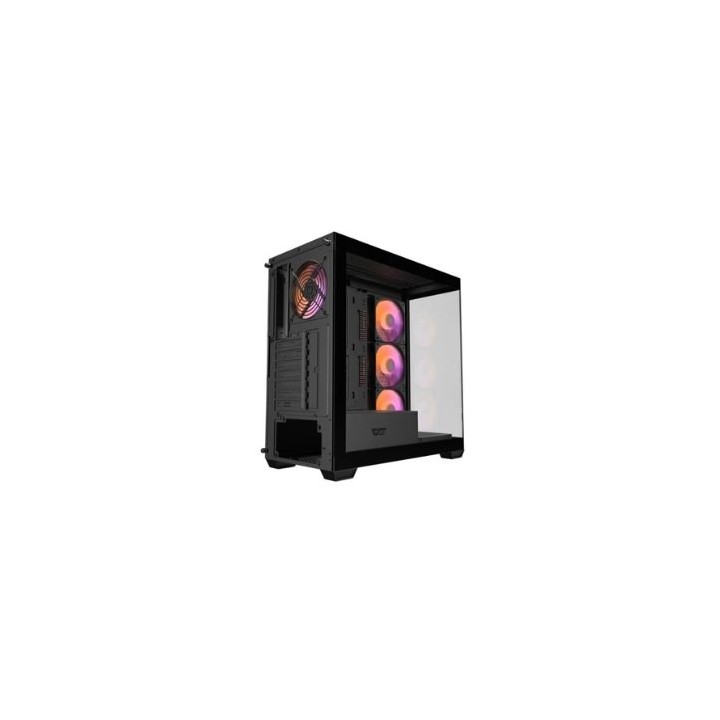 torre darkflash ds900 negra atx 2 paneles de cristal   4 fans argb