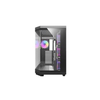 torre darkflash dqx80 negra atx 3 paneles de cristal   4 fans argb pwm