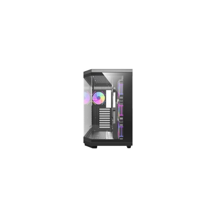 torre darkflash dqx80 negra atx 3 paneles de cristal   4 fans argb pwm