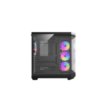 torre darkflash dqx80 negra atx 3 paneles de cristal   4 fans argb pwm