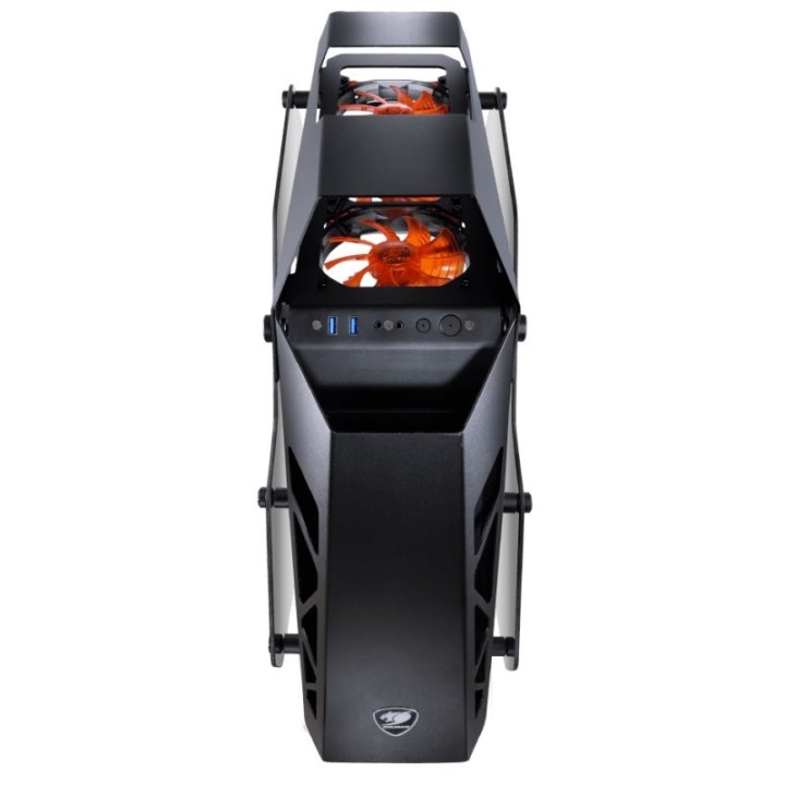 cougar caja miditorre conquer cristal templado