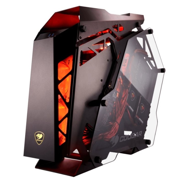 cougar caja miditorre conquer cristal templado